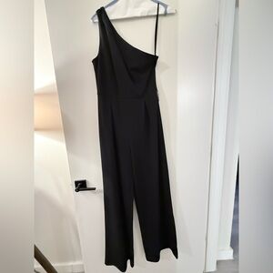 Black One-Shoulder Jumpsuit—Antonio Melani